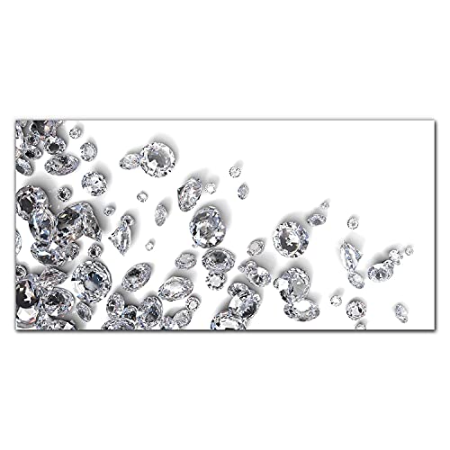 Coloray image sur verre 100x50cm motif pierres précieuses diamants pour décoration moderne