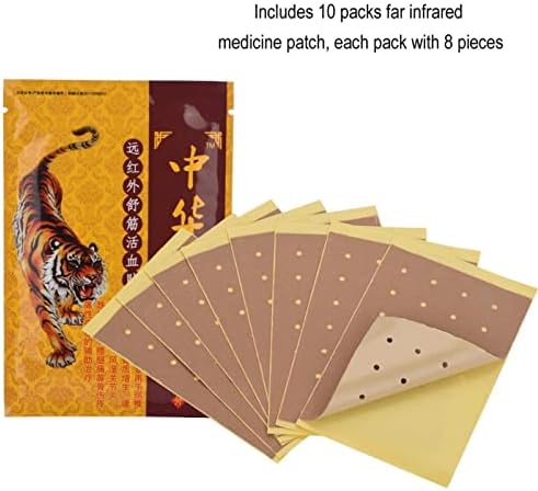 Pain Relief Patches, 80Pcs / 10Pack Chinese Far Infrared Patches Pain Relief Plaster for Back Pain, Shoulder Pain, Joint Pain, Muscle Pain, Lumbar Disc Herniation