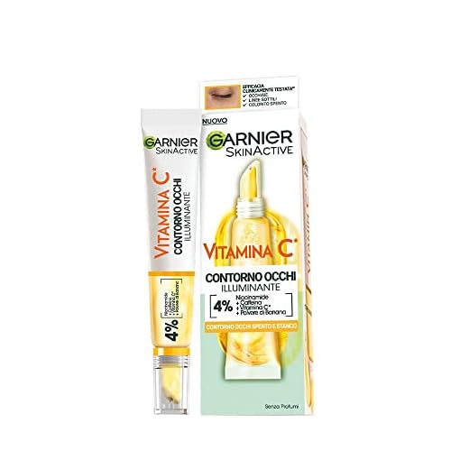 Garnier SkinActive Contorno Occhi Illuminante, Vitamina C, Per uno Sguardo Più Fresco e Riposato, Antirughe, 15 ml