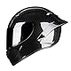 Woljay Vollgesicht Integralhelm Motorradhelm Unisex-Adult Offroad Moto Street Bike ATV Helme Glas Schwarz DOT Approved (Smoke,S)