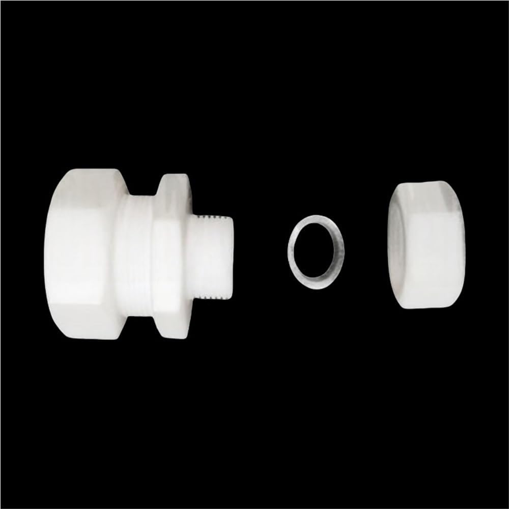 Tube Connector 2 Way Reducer Straight Single Ferrule, PTFE F4 Quick Coupler Connector High-Temperature Tolerance 1pc(6.35 * 19.05mm)