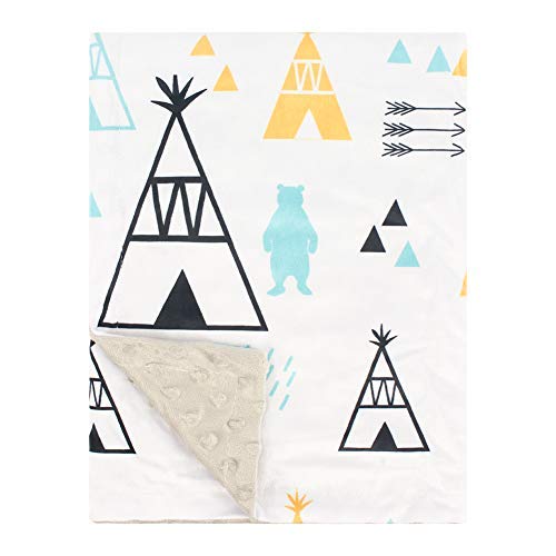 Minky Baby Blanket 30x40 Inch, Super Soft Cute Plush Baby Blanket with Dotted Backing, for Boy, Girl,Newborns (Tent)