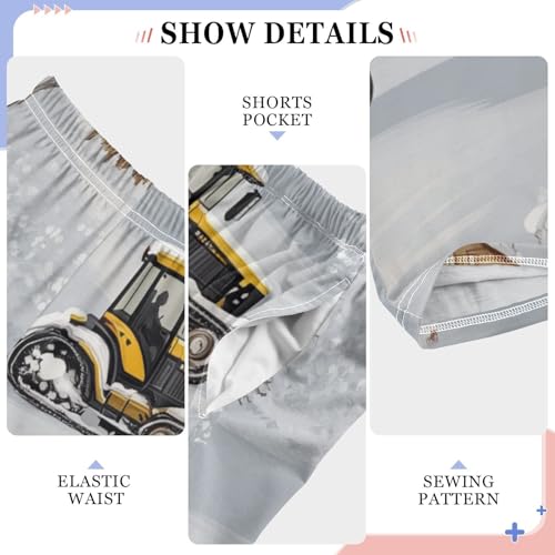 ZZXXB Tractor Snow Boys Long Pants Soft Trousers Elastic Waist Kids Lounge Bottoms with Pockets S-XL4