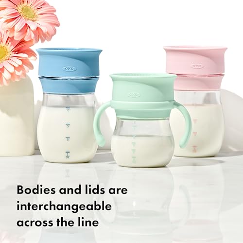 OXO Tot Transitions 360 Cup 6 oz. with Handles - Opal and Blossom - 2 pack