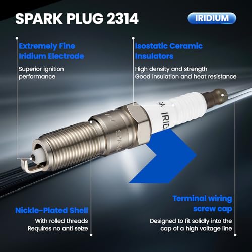 Image of Iridium Spark Plug 2314 8 Pack for Dodge Challenger | Fits Chrysler 300; Fits Dodge Challenger /Charger /Magnum; Fits Jeep Grand Cherokee 6.1L V8; OE LZTR5AIX-13; Gap 1.2-1.3mm