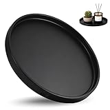 Plateau en Métal Robuste – Ce petit plateau rond est fabriqué en métal épais et résistant, très durable et stable dans le temps. Il supporte un usage quotidien intensif, conserve son aspect soigné et fait office à la fois de plateau de service et de porte-bougies décoratif.
