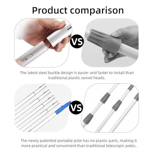 Brosse télescopique alimentée à l'eau pour lavage haute performance