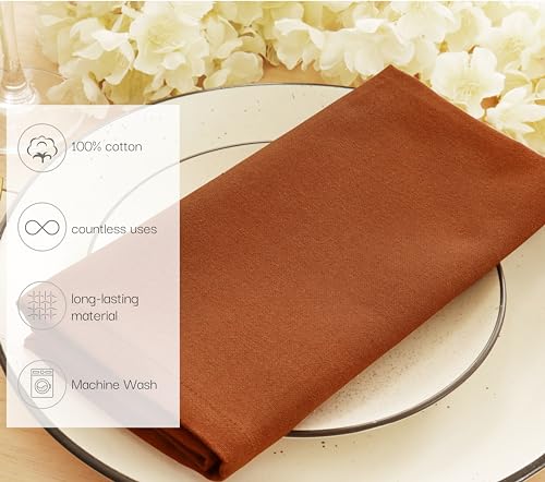 Purpleessences Set Of 12 Cloth Dinner Napkins 100% Cotton 18X18 - Soft Durable Washable thumb #2