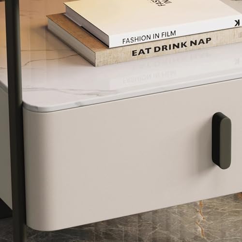 Table bout table d'appoint avec rangement ouvert et tiroir de salon
