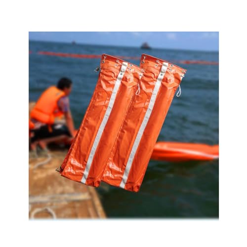 DUANHOZ Flood Barrier Sandbags, Barrier Flood, PVC Oil Fence, Thicken Rubber Prevent Pollution Intercept Garbage,Float-Type Oil Containment Fence, Floating On Water (Color : Oran