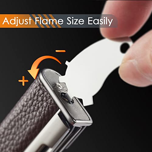 Urgrette 3 in 1 Pipe Lighter Butane Angled Soft Flame Refillable with 3 Pipe Cleaner Tools Multifunctional Gas Lighter for Camping Grill Fireplace Candle (Gas Not Included)