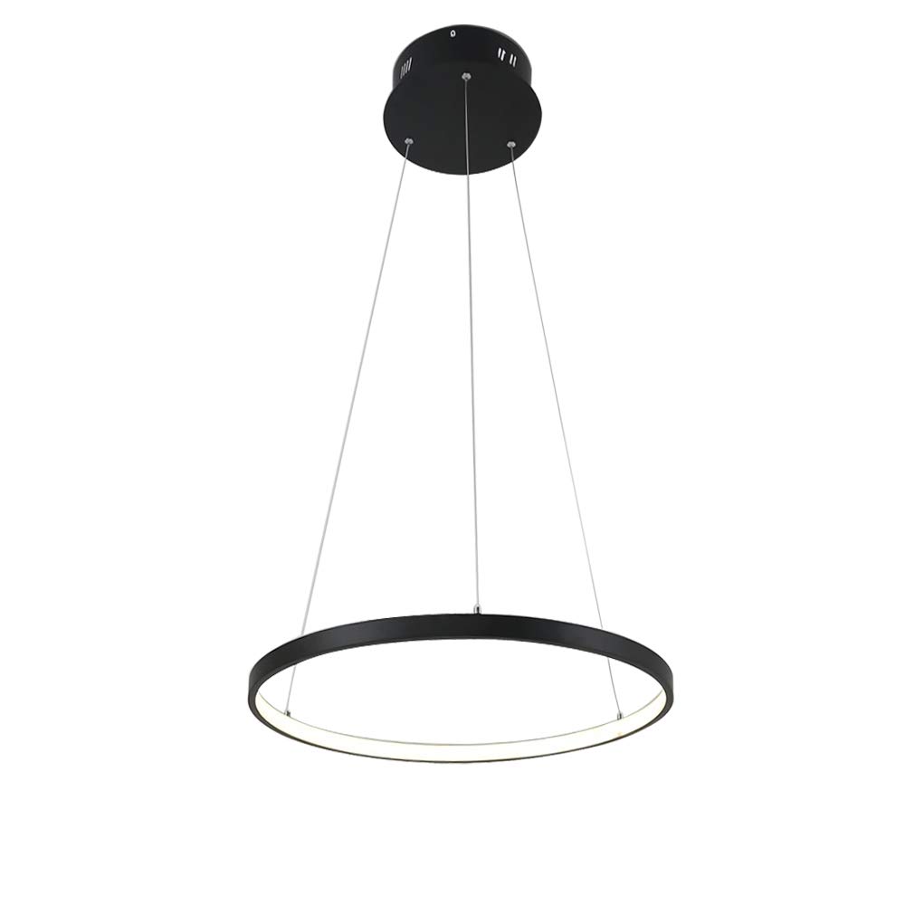 KXEcoLife LED Pendant Light Fixture Modern Round Ceiling Lighting Indoor Chandelier Contemporary Lamp (White Light, 3 Ring White 40cm 60cm 80cm) Comfortable Anniversary