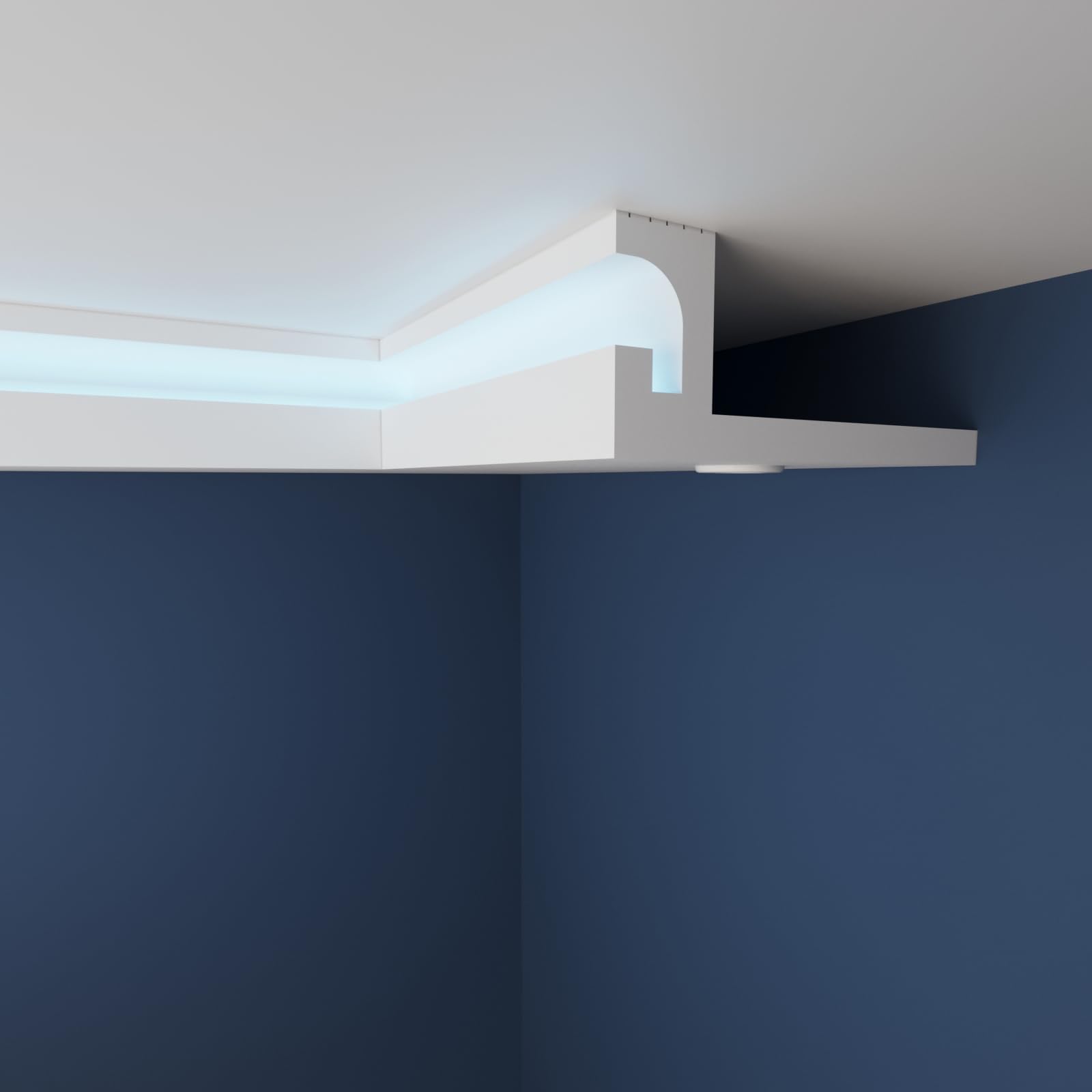 WOLDECOR Premium LED Ceiling Coving Cornice, Lightweight XPS Moulding for Ceilings, Easy DIY Fit, Coving for Ceilings, Paintable Surface, Crack Moisture Resistant Trim (WLS15, External Corner 20cm)