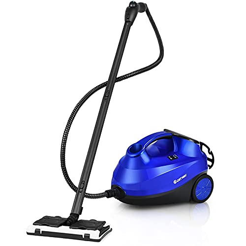 COSTWAY Limpiadora de Vapor 2000W, Vaporeta de Mano con 18 Accesorios, 4 Bar / 1,5L Tank/hasta 108°C/LED, Vaporizador con Cierre de Seguridad para Niños para Alfombra, Piso (Azul)