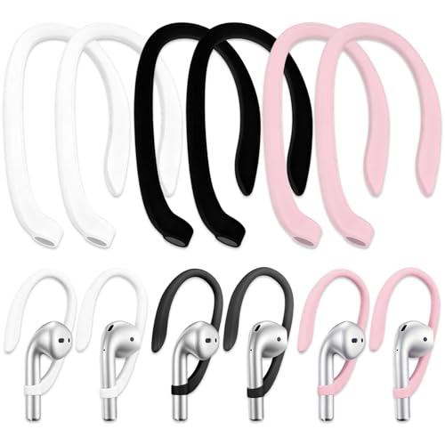 Brvlsoc 6 Pairs Ear Hooks for AirPods – Upgraded Anti-Slip TPU Sports Clips for AirPods 1/2/3/4,...
