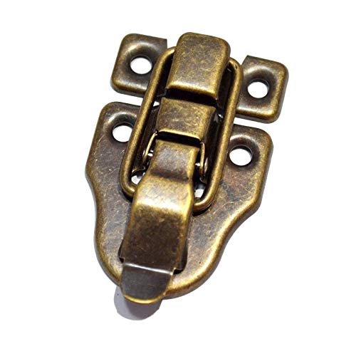 5 PCS Antique Brass Latch Hasps Decorative Bronze Vintage Locks with Screws
