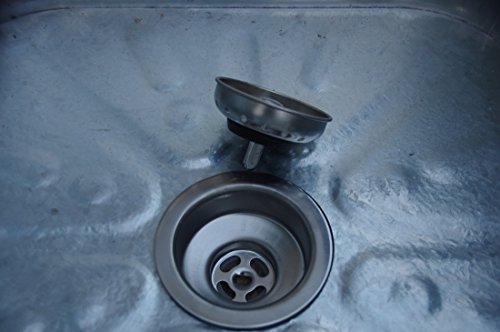 Square Wash Tub with standard 1-1/2" tailpiece Kitchen Sink Basket Drain Strainer (Single tub with standard 1-1/2" tailpiece drain, without stand)