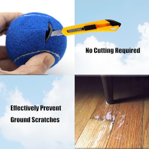 Image of SHYUJAJIE 4 PCS Precut Walker Tennis Balls for Furniture Legs and Floor Protection, Heavy Duty Long Lasting Felt Pad Glide Coverings for Chair (Dark Blue)