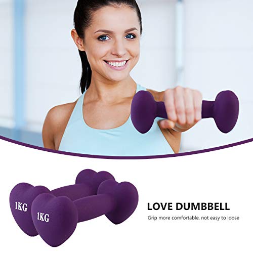 ABOOFAN 2 unidades de equipamento profissional de fitness doméstico com halteres em formato de coraç