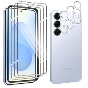 gehard glas voor Samsung Galaxy S25 5G, 3 stuks krasbestendige displaybeschermfolie met 3 stuks camerafolie, HD helder, Ultra Boven 9H+ Gehard glas，Eenvoudige Installatietool