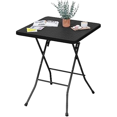 eSituro Table Pliable Rotin Noir SCPT0039 Cover