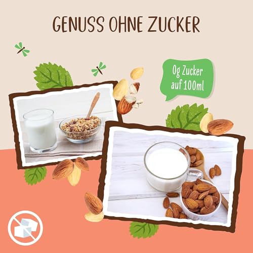 Allos Mandeldrink ohne Zucker | Mandel Drink Natur | Drink auf Pflanzenbasis | Mandel | veganer Drink | laktosefrei | 1 Liter (6 Stück)
