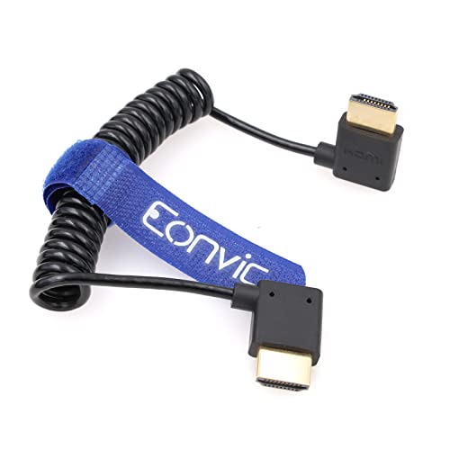 Eonvic 2.1 HDMI Coiled Cable 8K HDMI to HDMI Cable High Speed Thin HDMI Male to Male Extender Coiled Cable for Atomos Ninja V Sony a7siii