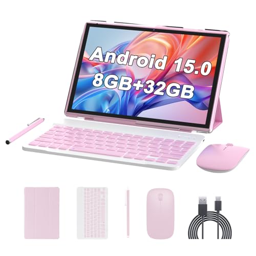 10 inch Android 15 Tablet with Keyboard Stylus, 8GB RAM 2 in...