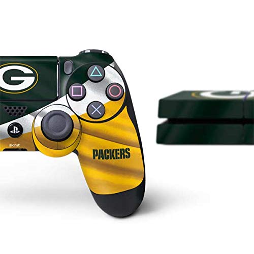 Skinit Decal Gaming Skin Compatible with PS4 Console and Controller Bundle - Officially Licensed NFL Green Bay Packers Design