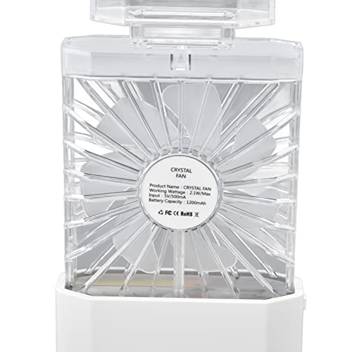 Ventilador de mano portátil blanco mini ventilador recargable 3 velocidades para viajes 6