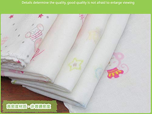 WYJ520 10Pcs Baby Feeding Teddy Bear Rabbit Dot Figure Printing Child Handkerchief Gauze Breastfeeding