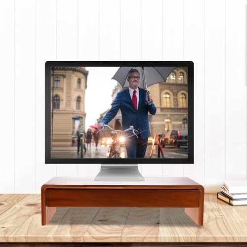 Support écran ordinateur en bois Cabilock réhausseur bureau rangement