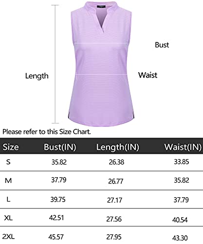 Vidusou Womens Golf Apparel, Misses Sleeveless Sports Moisture-Wicking Polo T-Shirt For Sports Climbing Hiking Travel Training Workout Biking Running Tee Purple L #TOP6