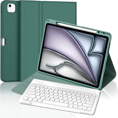 Funda con teclado para iPad Air 13 M3 ideal para teletrabajo con teclado alemán bluetooth