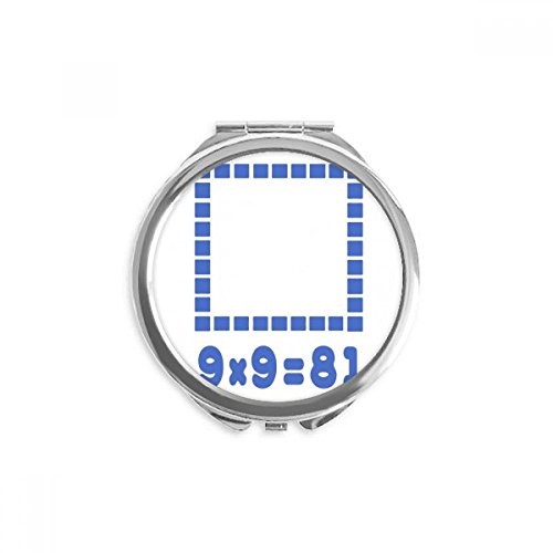 Miroir rond maquillage de poche portable bleu motif illustration DIYthinker