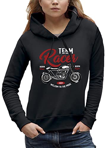 Sweat à capuche bikers coupe ajustée femme concept moto
