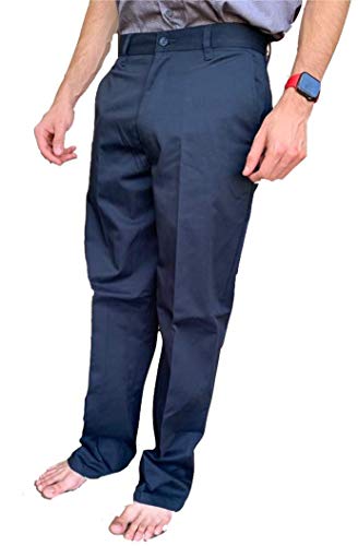 Men's Regular Flat Front Twill Regular, Big & Tall Pants with Soil Release, 65% Polyester 35% Cotton