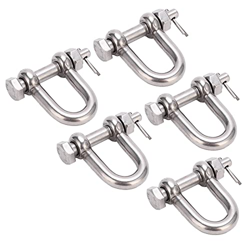 Manilha de âncora de Anel D, Carregando Com Segurança 100Kg de Carga 5 Unidades M8 304 de Aço Inoxid