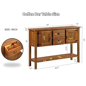 Farmhouse Sideboard Buffet Cabinet Kitchen Sideboard Cabinet with Storage Drawers and Bottom Shelf for Entryway Hallway Foyer Table Cupboard Coffee Bar Cabinet (48" Brown Farmhouse Sideboard Buffet Cabinet Kitchen Sideboard Cabinet with Storage Drawers and Bottom Shelf for Entryway Hallway Foyer Table Cupboard Coffee Bar Cabinet 48 Brown