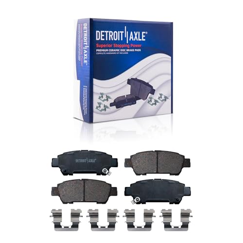 Image of Detroit Axle - Brake Kit for 2004-2010 Toyota Sienna Drilled & Slotted Brakes Rotors Ceramic Brake Pads 2004 2005 2006 2007 2008 2009 2010 Front and Rear Replacement