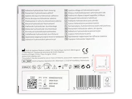 Allevyn adhésif 7,5 x 7,5 cm pansement hydrocellulaire à haute capacité d'absorption
