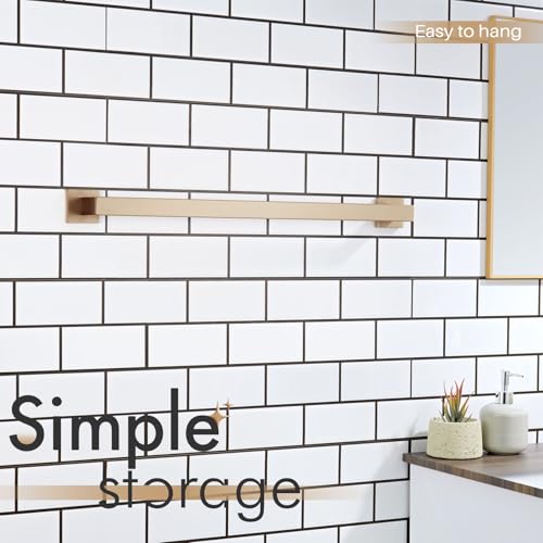 Image of KOKOSIRI 24-Inch Towel Rack for Bathroom Kitchen Towel Bars Wall Mount SUS304 Stainless Steel Towels Holder, Champagne Bronze B4003CPG-L24