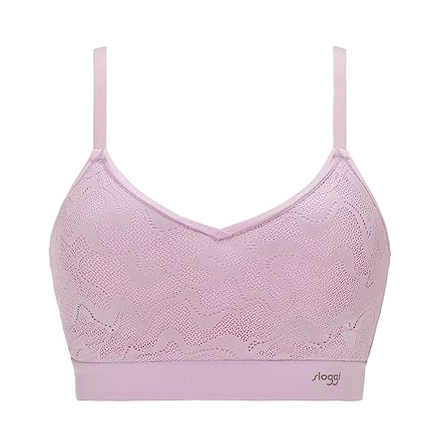 [スロギー/トリンプ] ゴー オールラウンド レース カップ付きハーフトップ 10209661 ノンワイヤー ブラジャー パッド付き ボタニカルレース柄 軽量 ひびきにくい ホック無し S-L 0060(ラベンダー) sloggi GO Allroundのサムネイル