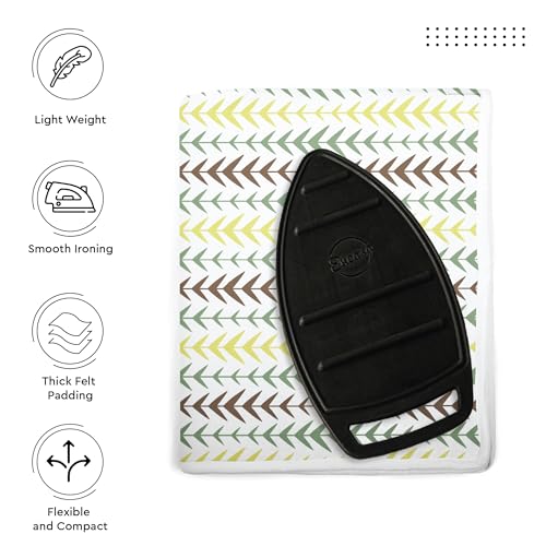 Image of Encasa XO Ironing Mat (Large 120x70 cm) with 3mm Felt Padding, Silicone Iron Rest Protector, Steam Press on Table, Bed, Portable, Heat Reflective, Foldable, Washable, Printed - Multiarrow