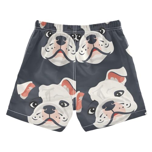 OREZI Boys Swim Trunk Cute Seamless Repeat Bulldog Dog Bathing Suit for Kids2