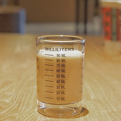 UPKOCH Copo medidor de vidro com base pesada pequeno espresso copo com medida para café líquido café