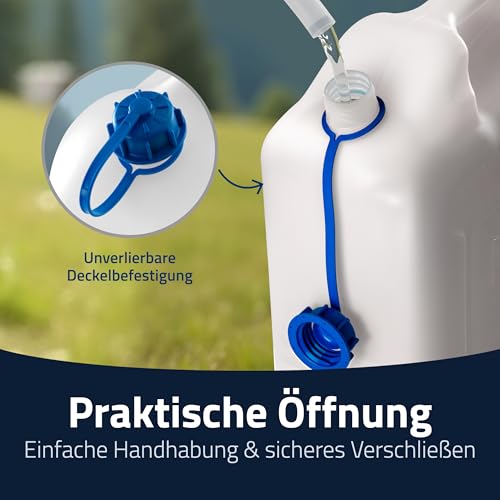 Foto von hünersdorff 817500 Wasserkanister ECO mit festmontiertem Ablasshahn / Wasserauslauf, 12 L (mit Hahn), Weiß