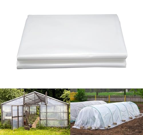 LINSOCLE Bâche de Serre 3 X 2m, Film Polyéthylène de Bonne Qualité, Film de Serre Tunnel pour Couvrir Les Jardin, Légumes und Tomate(100gsm)