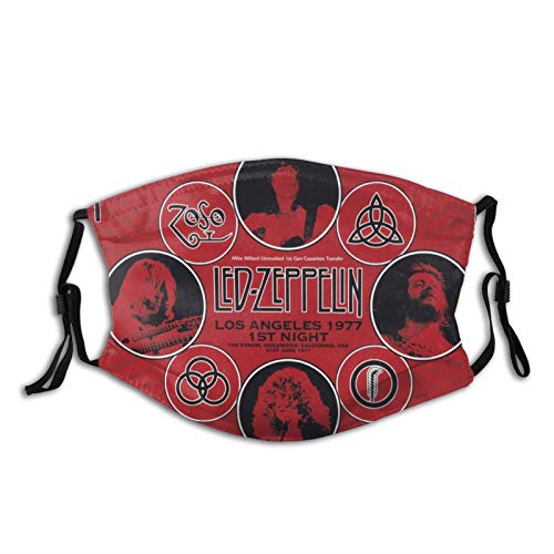 WINTERSUNNY Band Face Mask for Adults Reusable Windproof Led Zeppelin Poster Mouth Cover with Elastic Straps Fashionable Stairway to Heaven Decorative Masks