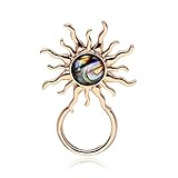 PANGRUI Abalone Paua Shell Brooch Sunflower Sun Magnetic Eyeglass Holder,Sunglasses Hanger,Makes You Energetic
